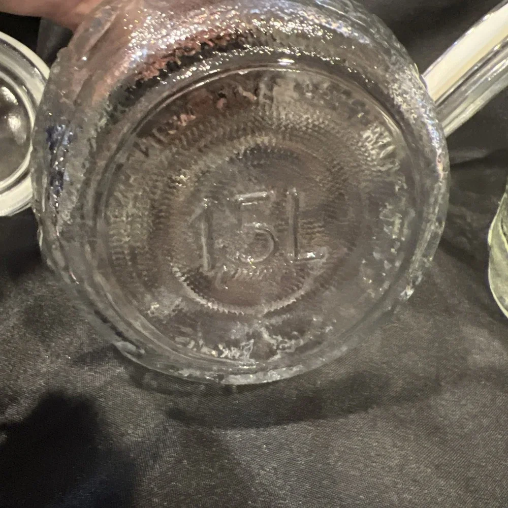 Wheaton 1.5‎ L & 1 L  Jars Canister Fruit Embossed Clear Glass Wire Clasp Seal